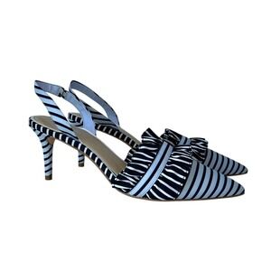 NEW Gianni Bini powdered blue ruffle slingback pointed toe heel w ruffle size 10